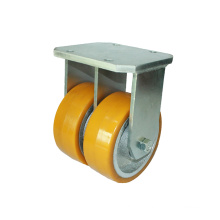 shuntong wholesale Factory Direct Sale Yellow Polyurethane Dual Wheel Heavy Duty Industrial Caster Wheels heavy duty caster wheels